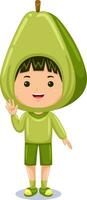 boy kids wearing fruit costume vector