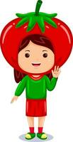 girl kids vegetable character costume vector