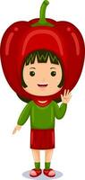 girl kids vegetable character costume vector