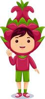 boy kids wearing fruit costume vector