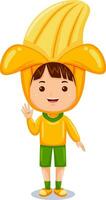 boy kids wearing fruit costume vector