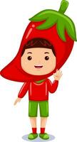 boy kids wearing vegetable costume vector