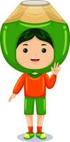 boy kids wearing fruit costume vector