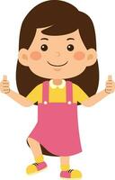 cute little kid girl vector illustration