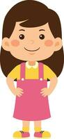 cute little kid girl vector illustration