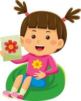 happy kids daily activity vector illustration