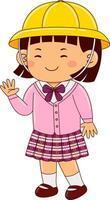 girl kids japan school uniform vector illustration