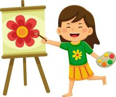 happy kids daily activity vector illustration