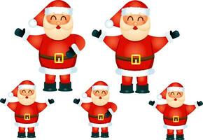 Santa Claus cartoon illustration in many poses vector