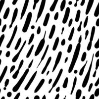 Abstract seamless pattern, spots, strokes, ripples. Dotted lines, curved and straight strokes. Bold vector strokes. Black and white background