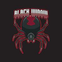 Black widow sports mascot logo illustration vector