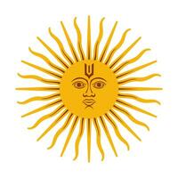 Lord Surya vector icon with face and tilak.