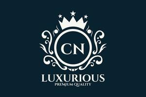 Initial  Letter CN Royal Luxury Logo template in vector art for luxurious branding  vector illustration.