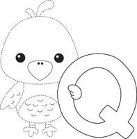 bird line art practice drawing for children vector