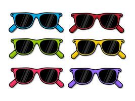 Summer set. Multicolored sunglasses. Vector clipart. Vector illustration.