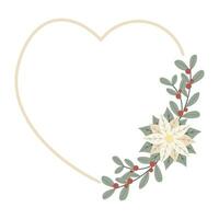 Navidad marco con blanco flor de pascua diseño.flor para nuevo año y Navidad tarjetas, álbum de recortes, pegatinas, planificador, invitaciones vector