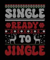 SINGLE READY TO JINGLE TSHIRT DESIGN vector