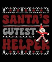 SANTA'S CUTEST HELPER TSHIRT DESIGN vector