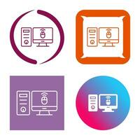 icono de vector de computadora de escritorio
