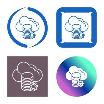 icono de vector de datos de nube