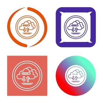 icono de vector de datos de nube