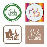 Computer Worker Vector Icon
