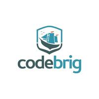 codebrig logo, codeship, boat logo vector