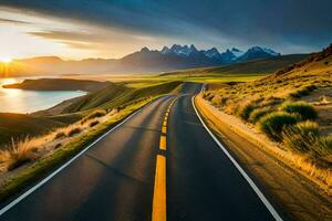 el la carretera a paraíso. generado por ai foto