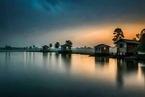 the lake house by karunanidhi kumar. AI-Generated photo