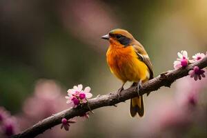 photo wallpaper bird, the flowers, spring, the bird, the bird, the bird, the. AI-Generated