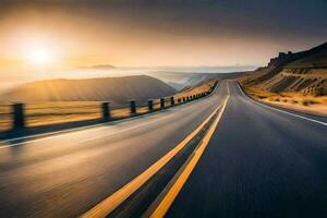 un la carretera con el Dom ajuste en el distancia. generado por ai foto