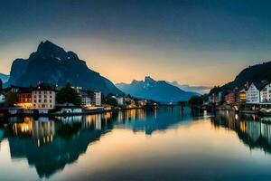 the beautiful town of luzern, switzerland. AI-Generated photo