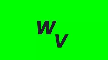 WA animated logo with green screen background. video