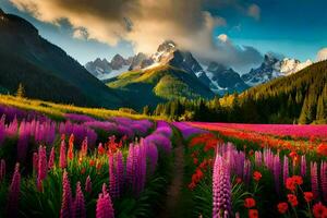 the flowers of the alps, switzerland. AI-Generated photo