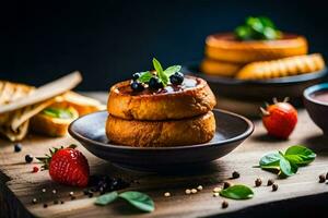 food on a wooden table. AI-Generated photo