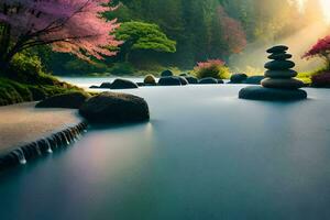 japanese garden, japanese garden, japanese garden, japanese garden. AI-Generated photo