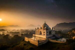 el taj mahal, agra, India. generado por ai foto