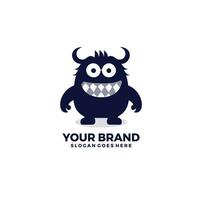 Monster cute logo design template. Pictorial animal symbol. business company sign. free vector