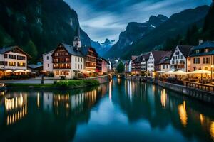 the town of hallstatt, austria. AI-Generated photo