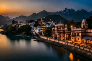 el ciudad de udaipur en India. generado por ai foto