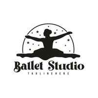 ballet logo template vector illustration, ballerina logo design