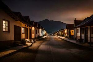 un calle en el pueblo de persona, Chile. generado por ai foto