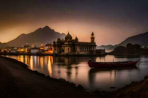 el dorado templo, jaipur, India. generado por ai foto