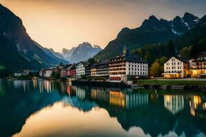 the town of altenburg in the swiss alps. AI-Generated photo