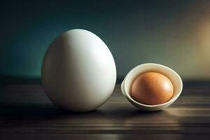 an egg and a half shell. AI-Generated photo