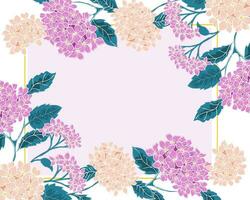 Hand Drawn Vintage Hydrangea Flower Border vector