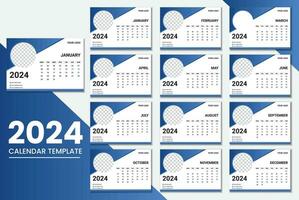 Minimalist Desk Calendar 2024 Template vector