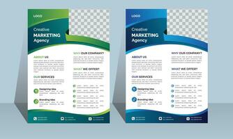 Corporate Business Flyer poster Template design two colors scheme, vector template in A4 size - Vector