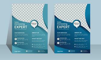 Corporate Business Flyer poster Template design two colors scheme, vector template in A4 size - Vector