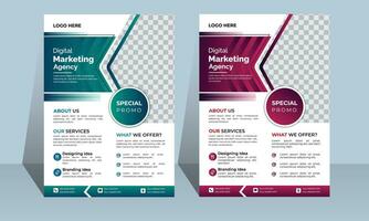 Corporate Business Flyer poster Template design two colors scheme, vector template in A4 size - Vector